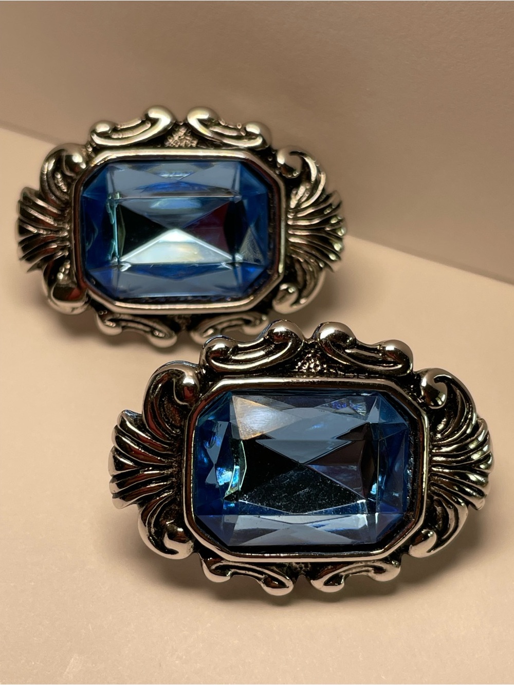 Premier Design Blue Stone Pierced Clip Ons